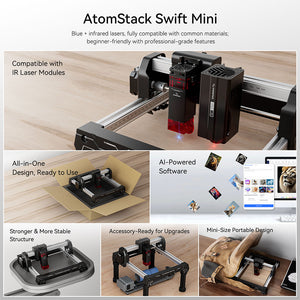 ATOMSTACK Swift Mini 3W Laser Engraver – Beginner-Friendly Desktop Engraving Machine