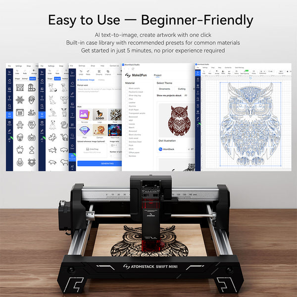 ATOMSTACK Swift Mini 3W Laser Engraver – Beginner-Friendly Desktop Engraving Machine
