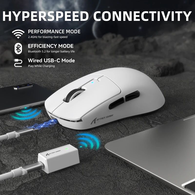 Attack R6 Mouse ATTACK SHARK R6 LIGHTSPEED Wireless Gaming Mouse - WhatGeek
