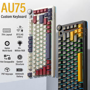 AULA AU75 Gasket 3 in 1 Wireless Mechanical Keyboard Creamy Keyboard