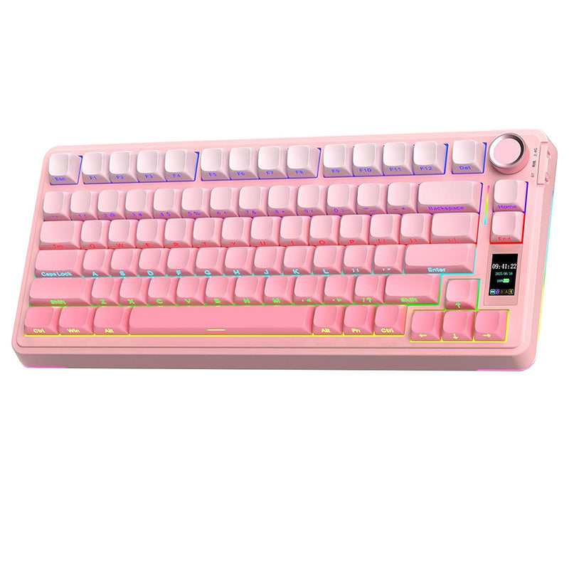 AULA S75 PRO Tri-mode Wireless Mechanical Keyboard with LCD Screen Creamy