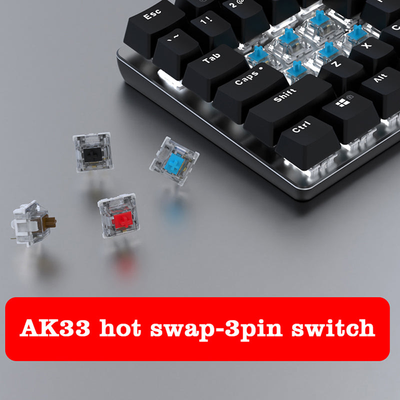 Ajazz AK33 Hot-Swap-fähige mechanische Tastatur