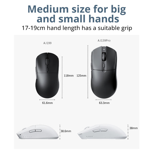 Ajazz AJ139 PRO 3395 Dual-Mode Wireless Gaming Mouse