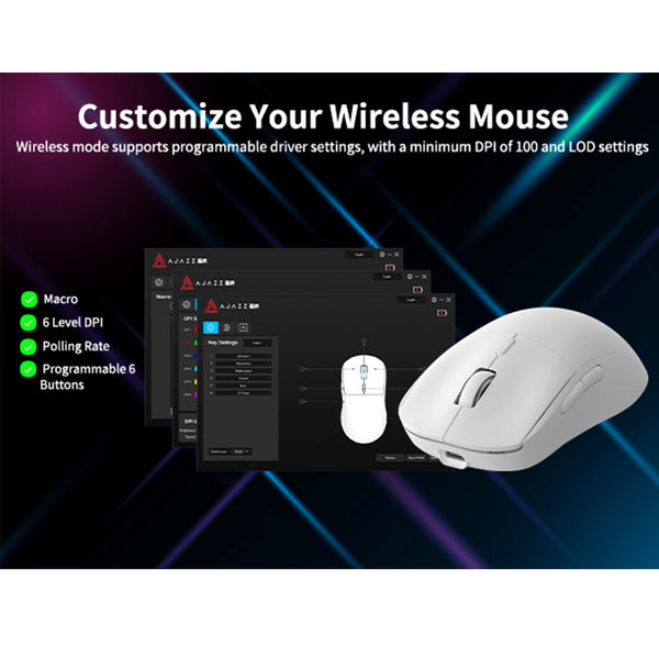 Ajazz AJ139 PRO 3395 Dual-Mode Wireless Gaming Mouse