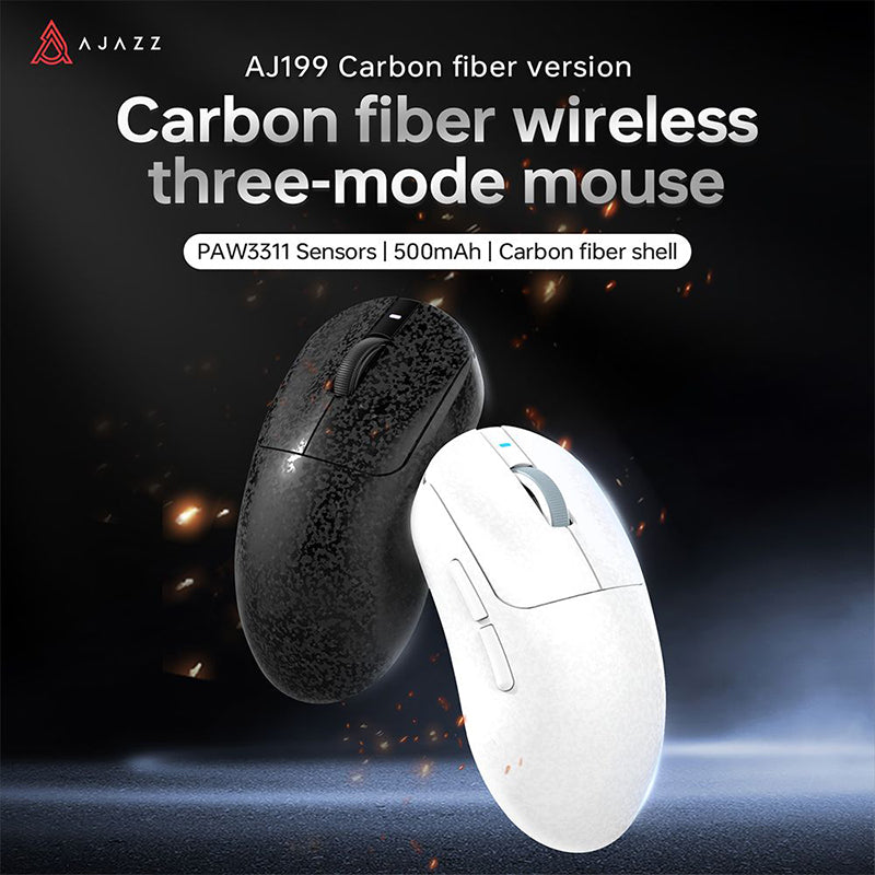 AJT Ajazz AJ199 Lightweight Wireless Tri-Mode Gaming Mouse Carbon