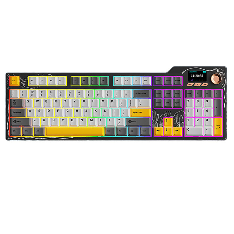 Ajazz AK35I V4 Tri-Mode Mechanical Keyboard TFT Color Screen 10000mAh Battery