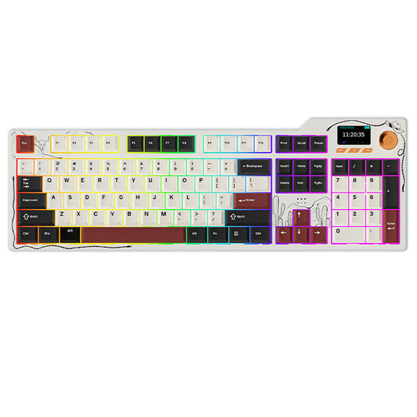Ajazz AK35I V4 Tri-Mode Mechanical Keyboard TFT Color Screen 10000mAh Battery