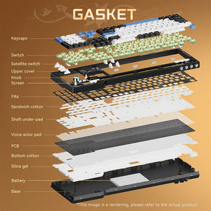 Ajazz AK35I V4 Tri-Mode Mechanical Keyboard TFT Color Screen 10000mAh Battery