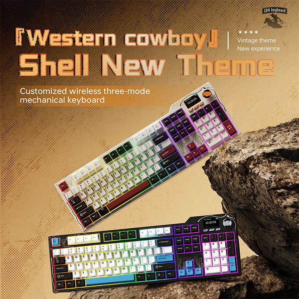 Ajazz AK35I V4 Tri-Mode Mechanical Keyboard TFT Color Screen 10000mAh Battery