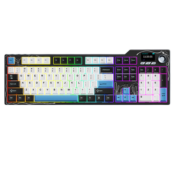 Ajazz AK35I V4 Tri-Mode Mechanical Keyboard TFT Color Screen 10000mAh Battery