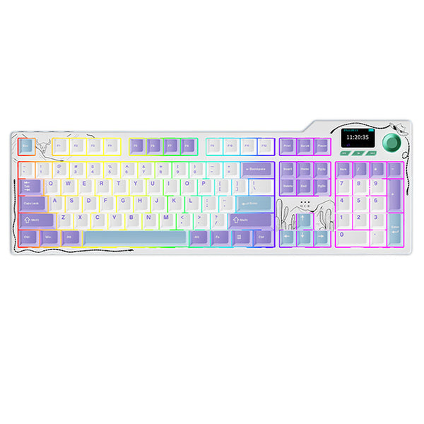 Ajazz AK35I V4 Tri-Mode Mechanical Keyboard TFT Color Screen 10000mAh Battery