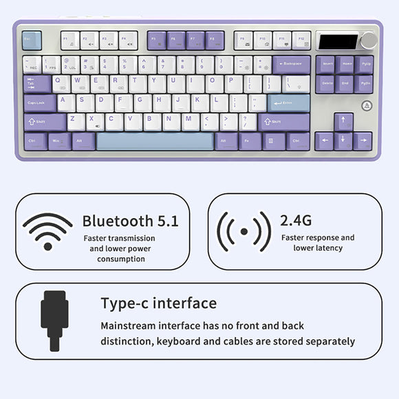 Ajazz AK870 Tri-Mode Wireless Mechanical Keyboard