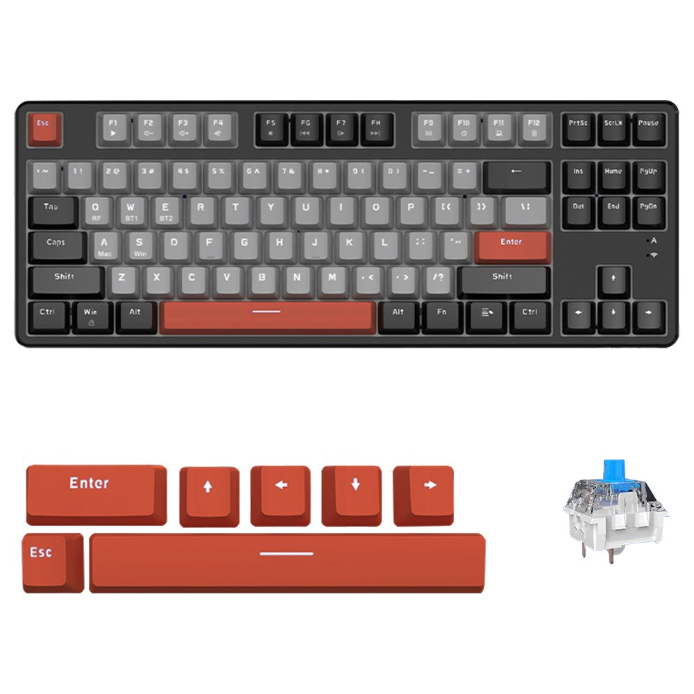 Ajazz AK871 Kabellose mechanische Dual-Mode-TKL-Tastatur