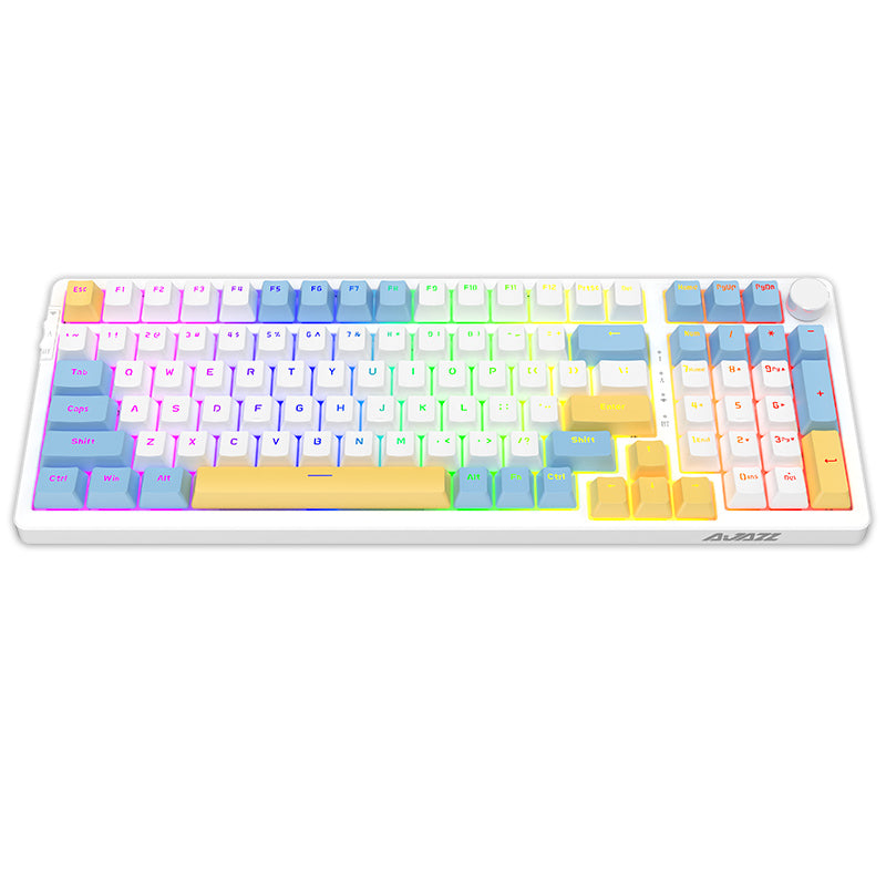 Ajazz_AK992_Summer_Blue_Wireless_Mechanical_Keyboard_4