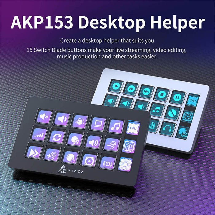 Ajazz AKP153e Stream Deck Desk Helper LCD Studio Controller - WhatGeek