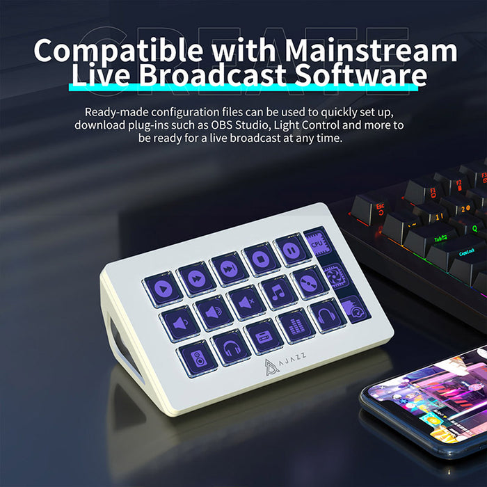 Ajazz AKP153e Stream Deck Desk Helper LCD Studio Controller - WhatGeek