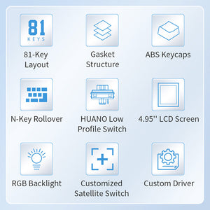 Ajazz AKP815 Function Screen Low Profile Wired Mechanical Keyboard