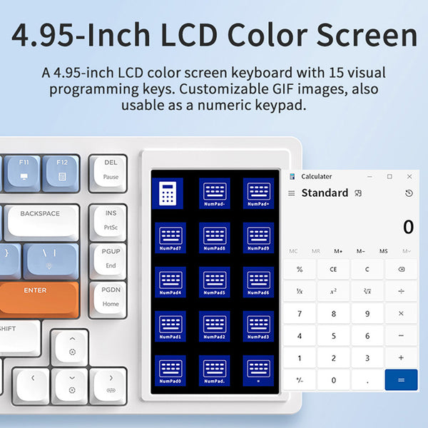 Ajazz AKP815 Function Screen Low Profile Wired Mechanical Keyboard