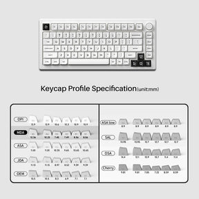 Akko Black On White Keycap Set MDA Profile 227 Keys