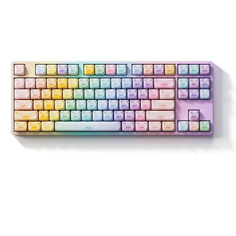 海外輸入 インボイス 142 Profile MAO Set Keycap Cats Colorful Akko keys WhatGeek - キーボード