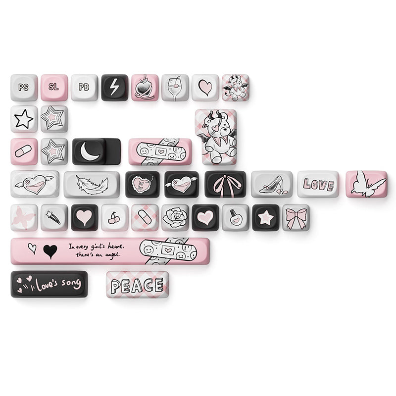 Akko Dark Angel MOA Profile Keycaps Set