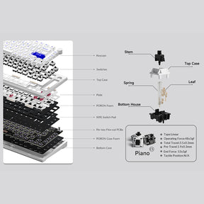 Akko MOD007 PC Blau auf Weiß Kabelgebundene mechanische Tastatur