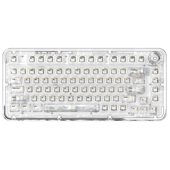 WhatGeek x FirstBlood B81 Kristalltransparente kabellose mechanische Tastatur