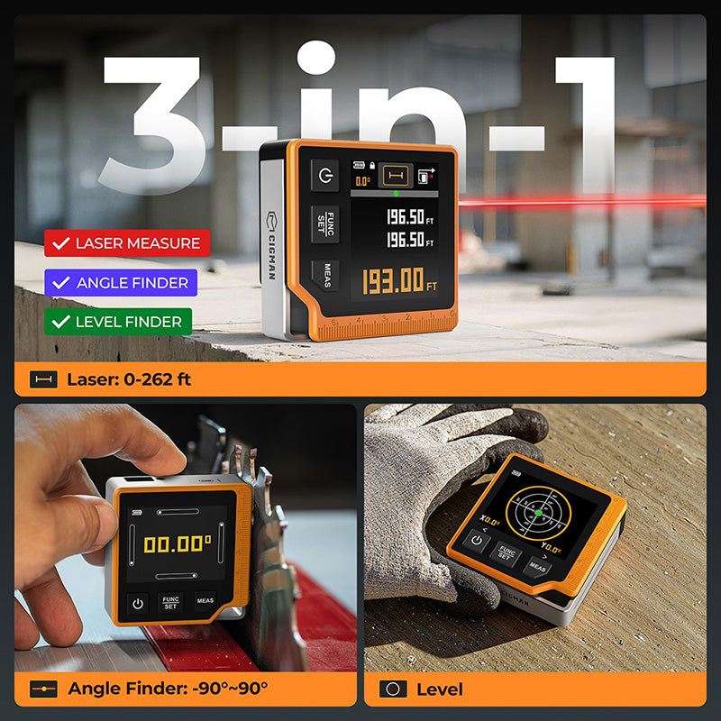 CIGMAN CD-80 3-in-1 Laser Tape Measure 80M