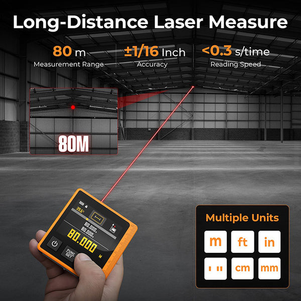CIGMAN CD-80 3-in-1 Laser Tape Measure 80M