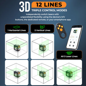 CIGMAN CM-S05 12-Line Laser Level with Gesture & App Control