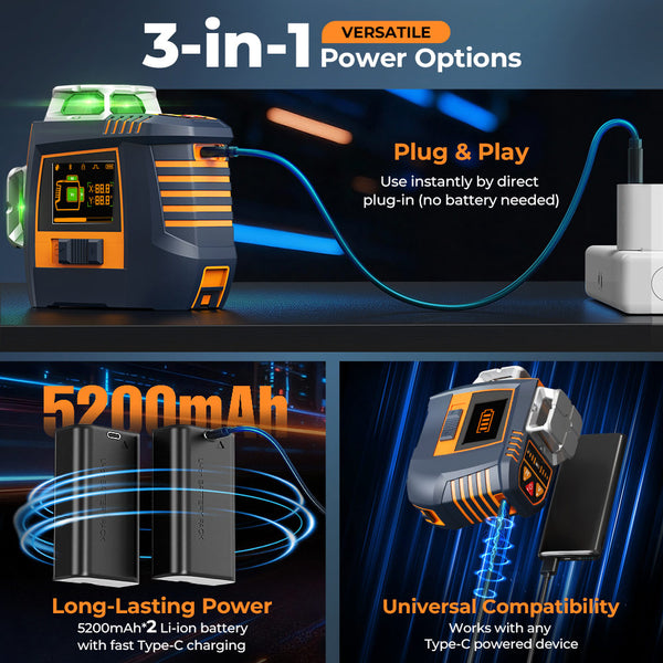 CIGMAN CM-S05 12-Line Laser Level with Gesture & App Control