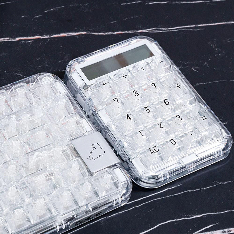 CoolKiller PolarBear 2-in-1 transparenter Taschenrechner und mechanische Tastatur mit Nummernblock