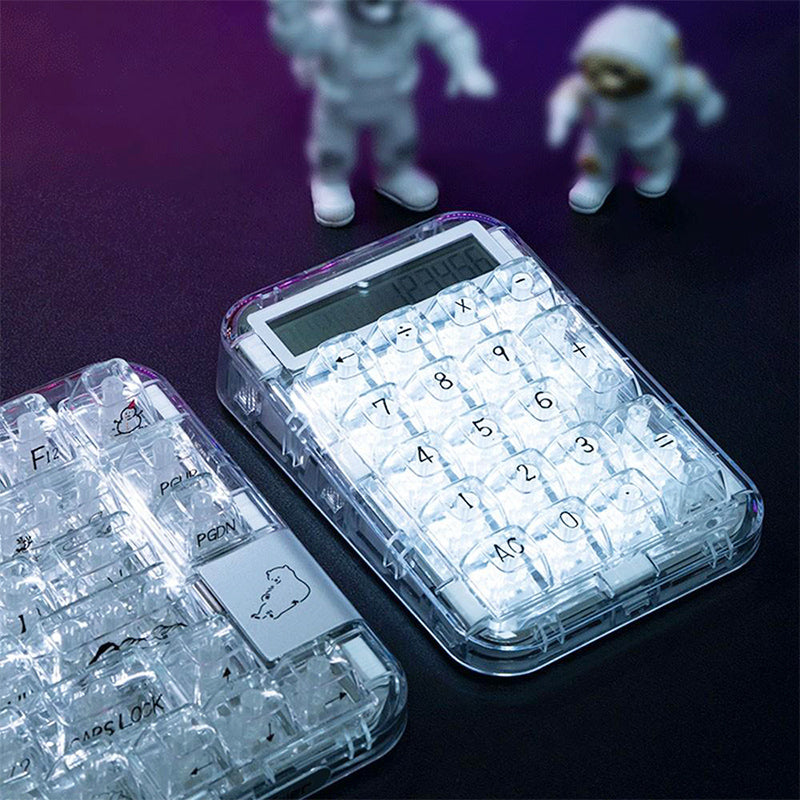 CoolKiller PolarBear 2-in-1 transparenter Taschenrechner und mechanische Tastatur mit Nummernblock