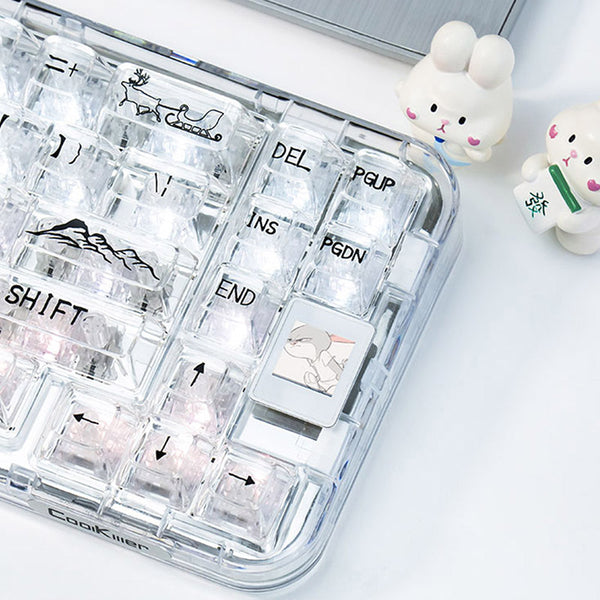 CoolKiller CK68 Polar Bear Transparente kabellose mechanische Tastatur