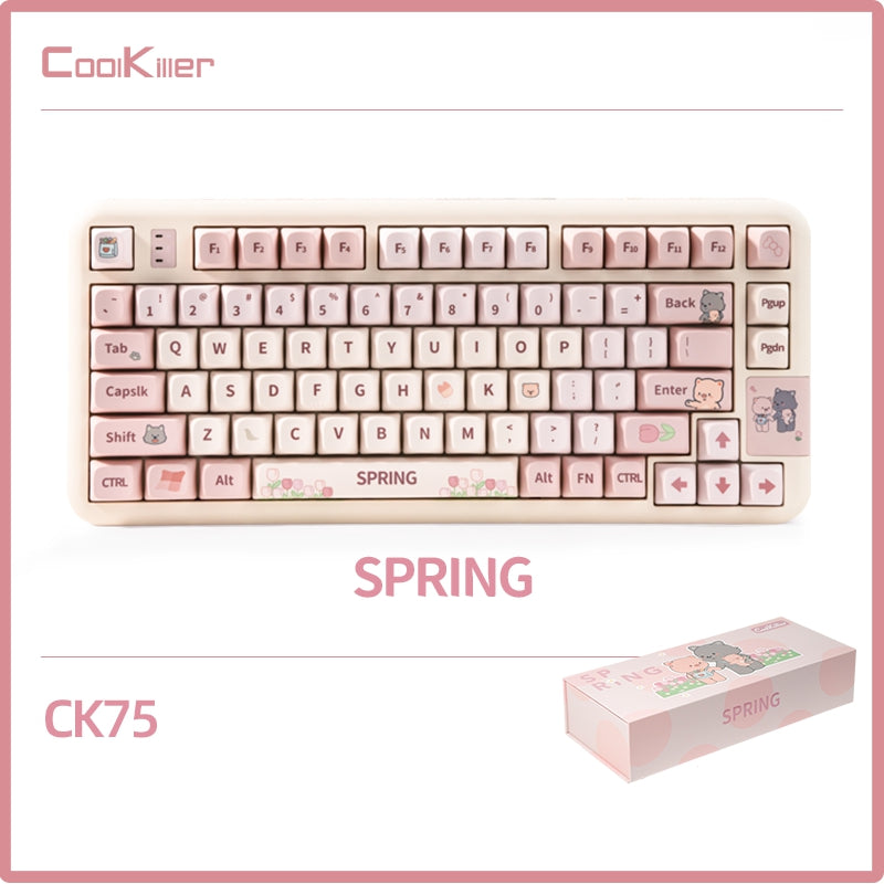 Coolkiller_Spring_Cute_Wireless_Mechanical_Keyboard_CK75