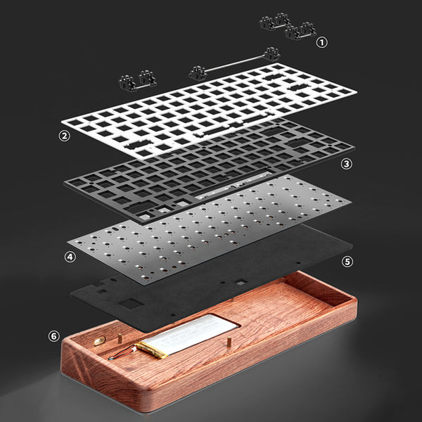 DAGK Walnut Wood Pro Wireless DIY Kit 84 Keys