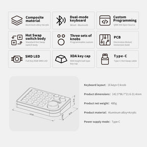 DOIO KB16B-02 Macro Keyboard Updated Macro Pad