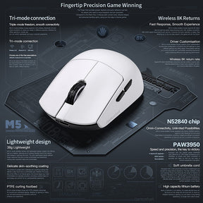 Darmoshark M5 Pro PAW3950 Mini Wireless Gaming Mouse