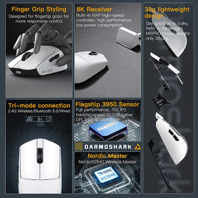 Darmoshark M5 Pro PAW3950 Mini Wireless Gaming Mouse