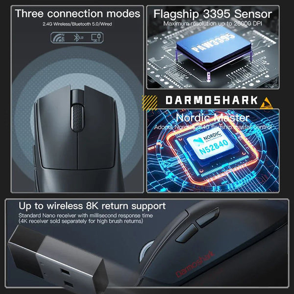 Darmoshark N5 PAW3395 8K Wireless Gaming Mouse