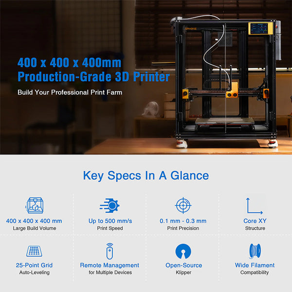 ERYONE ThinkerX400 FDM 3D Printer with High-Speed Large Build Volume