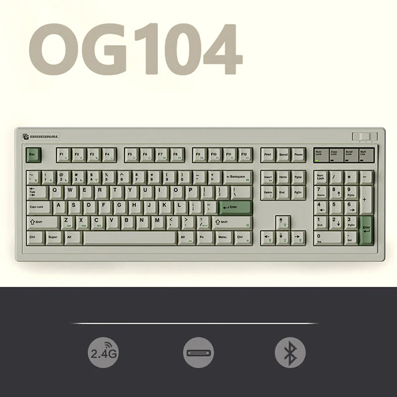 FL-Esports OG104 メカニカルキーボード+ おまけ FL·ESPORTS OG104 Retro Wireless Mechanical Keyboard - WhatGeek
