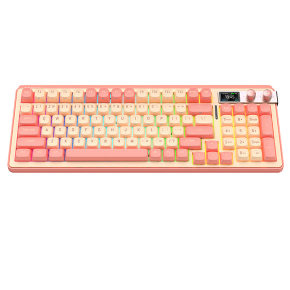 FOPATO H98 Love & Salvation Kabellose mechanische Tastatur mit TFT-Bildschirm