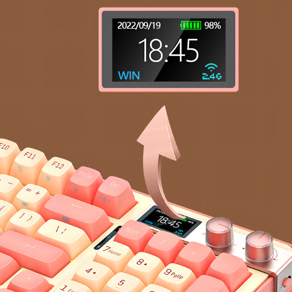 FOPATO H98 Love & Salvation Kabellose mechanische Tastatur mit TFT-Bildschirm