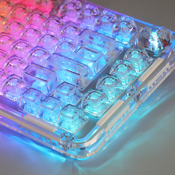 Teclado mecánico inalámbrico transparente de cristal WhatGeek x FirstBlood B81