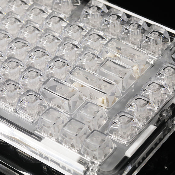 Teclado mecánico inalámbrico transparente de cristal WhatGeek x FirstBlood B81
