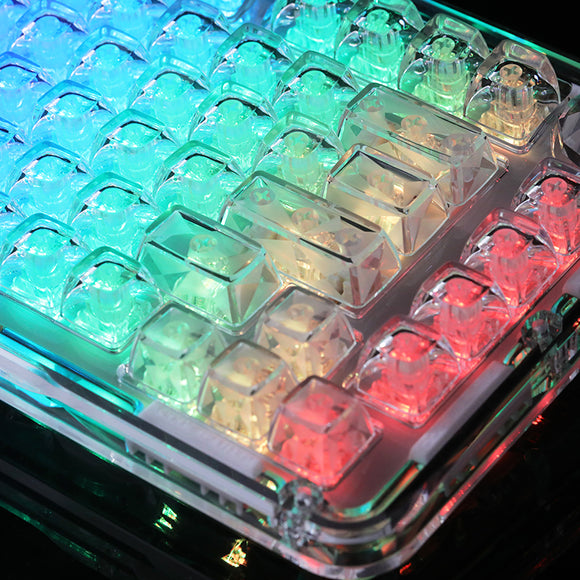 Teclado mecánico inalámbrico transparente de cristal WhatGeek x FirstBlood B81