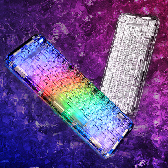 Teclado mecánico inalámbrico transparente de cristal WhatGeek x FirstBlood B81