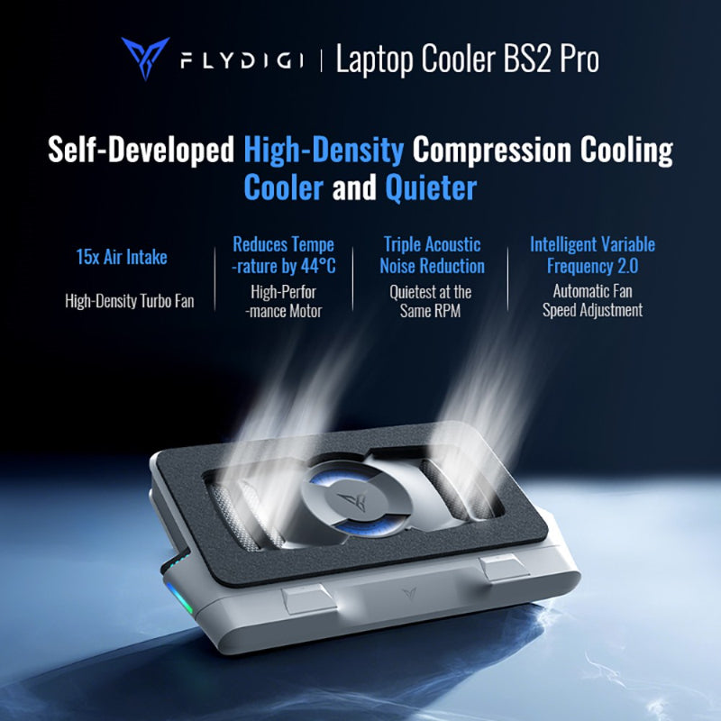 Flydigi BS2 Pro Laptop Cooling Pad for 15.6" Laptops Intelligent Temperature Control