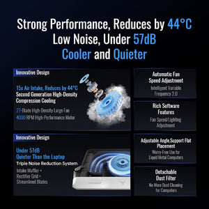 Flydigi BS2 Pro Laptop Cooling Pad for 15.6" Laptops Intelligent Temperature Control
